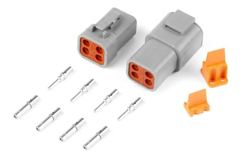 Haltech Plug and Pins Only - Matching Set of Deutsch DTP-4 Connectors - 25 Amp