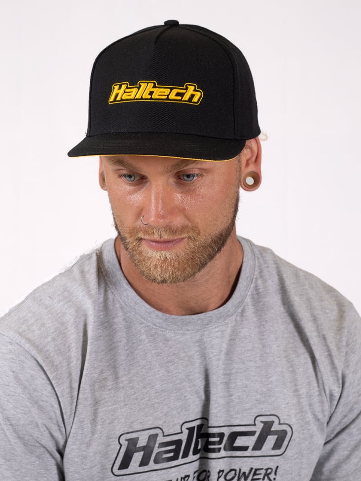 Haltech Snapback Cap Black Yello Logo