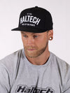 Haltech Snap Back Cap Black with White Text