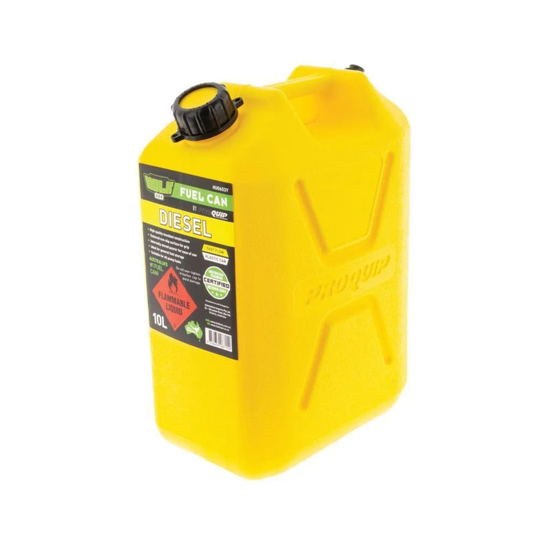 Hulk 4x4 Fast Flow Plastic Fuel Can Diesel - Yellow 10LT