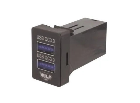 Hulk 4x4 Dual QC3 USB Socket - Blue (Prado/Landcruiser 200 Series 08+) — fits Toyota Landcruiser Prado 150 Series