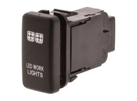 Hulk 4x4 Work Light Push Button Switch- Green (Hilux/Landcruiser 100 Series 98-13) — fits Toyota Landcruiser Prado...