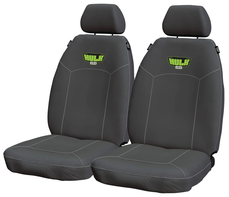 Hulk 4x4 Universal HD Canvas Seat Cover Fronts - Grey