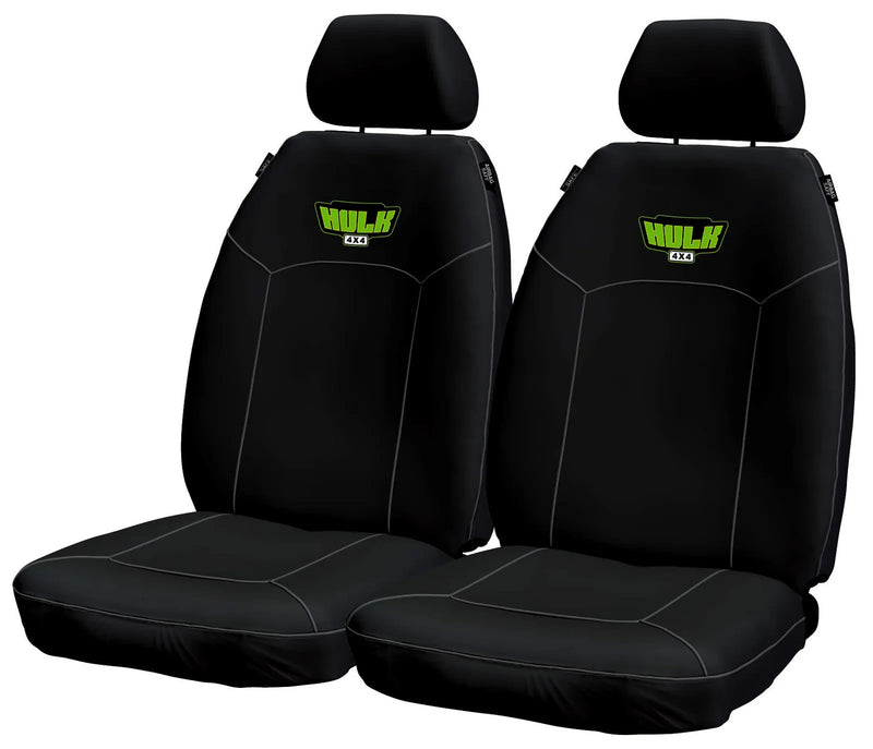 Hulk 4x4 Universal HD Canvas Seat Cover Fronts - Black
