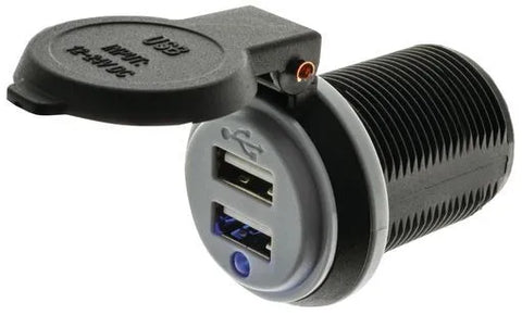 Hulk 4x4 Dual USB Socket - Straight Terminals