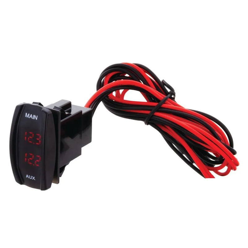 Hulk 4x4 Contour Carling Rocker Dual Voltmeter Switch - Red Led