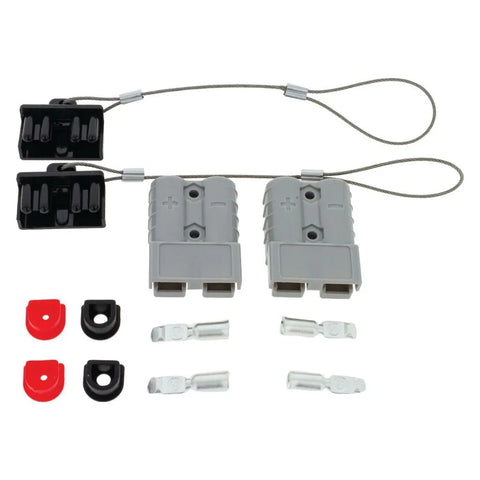 Hulk 4x4 Pkt 2 50Amp Connector Kit w/2X Plastic Covers 4X Cable - Grey
