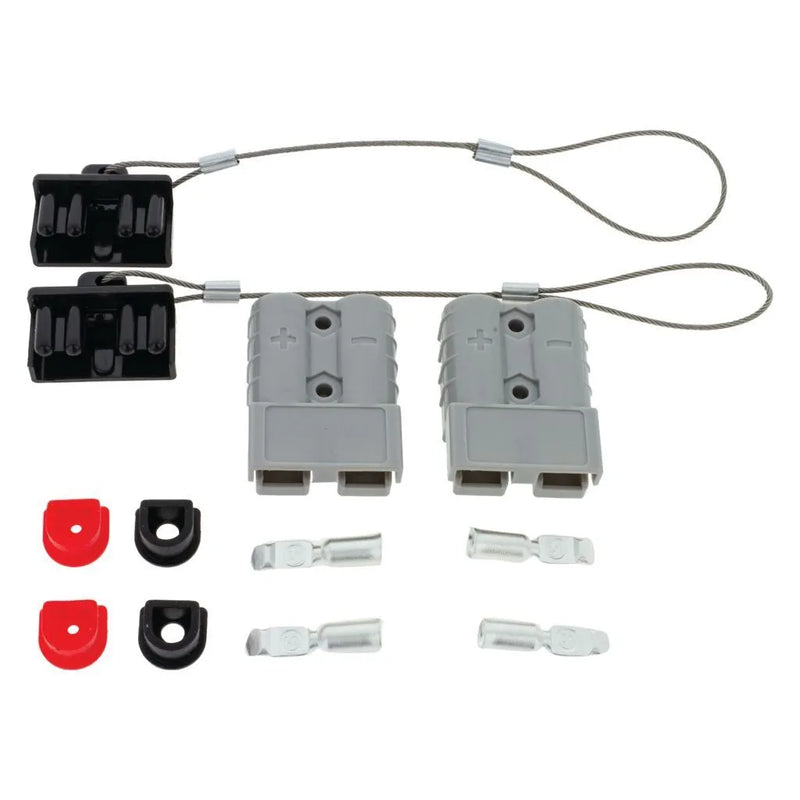 Hulk 4x4 Pkt 2 50Amp Connector Kit w/2X Plastic Covers 4X Cable - Grey