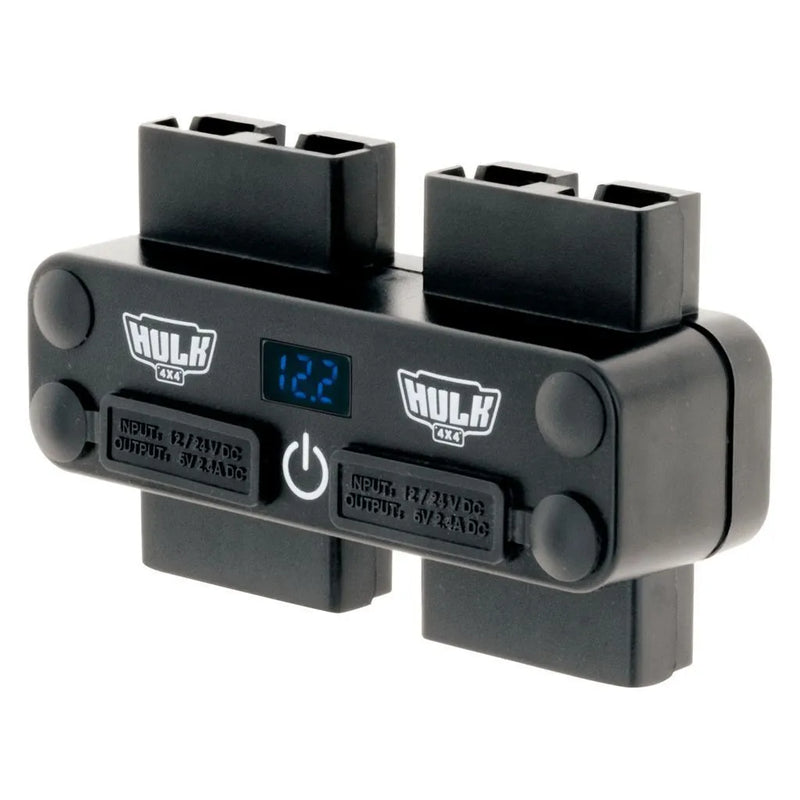 Hulk 4x4 4 Way 12/24V Dc Power Adaptor 4X 50A Plugs USB'S & Voltmeter