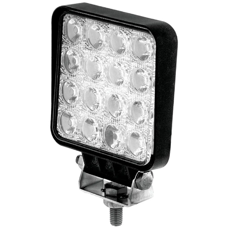 Hulk 4x4 LED Square Worklamp Flood Beam 10-30V 48Watt 16 LEDs Blck Abs