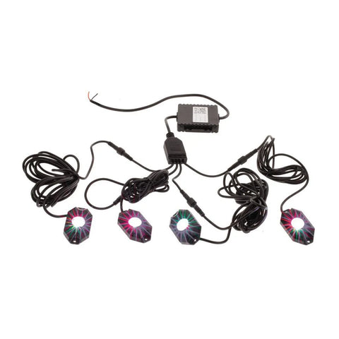 Hulk 4x4 Pkt 4 Led Rock Light Kit 9-32V 120Deg Flood Beam - 36 Watt RGBW