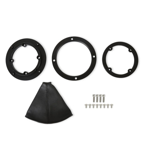 Hurst Billet Shifter Boot and Bezel - Round - Black Finish Universal Fit for Vehicles Equipped with Manual Transmissions