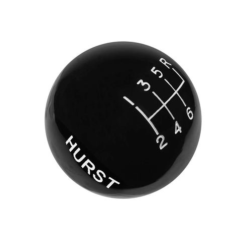 Hurst Shift Knob - Black 6-Speed - 3/8-16 Threads Fits Shifters with 3/8-16 Threads