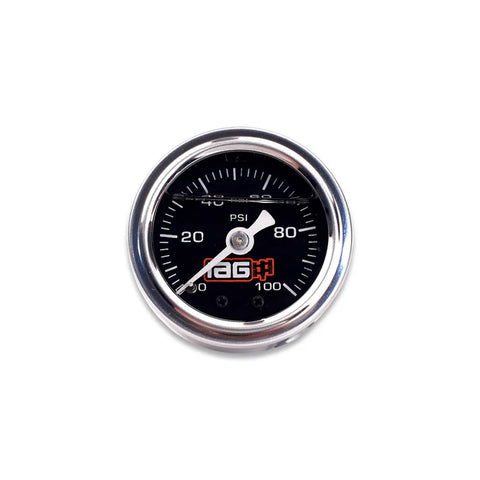 IAG Performance 0-100 PSI Liquid Filled Fuel Pressure Gauge - Black Face (FXT 04-13/STI 04+) — fits Subaru Forester