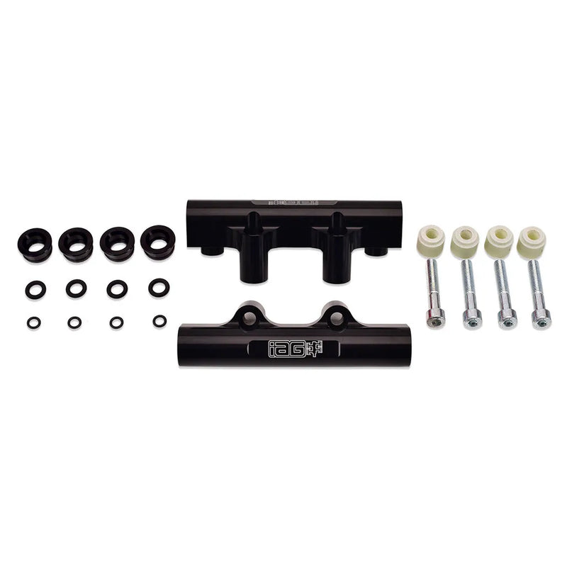 IAG Performance Side Feed to Top Feed Fuel Rail Conversion Kit - Black Finish (STI 04-06/LGT 05-07) — fits Subaru F...