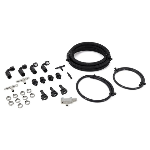 IAG Performance Braided Fuel Line & Fitting Kit for Top Feed Fuel Rails & OEM FPR (WRX 08-14/LGT 10-14) — fits Suba...