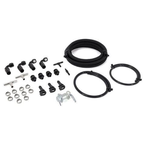 IAG Performance Braided Fuel Line & Fitting Kit for Top Feed Fuel Rails (STI 08-21 ) — fits Subaru STI