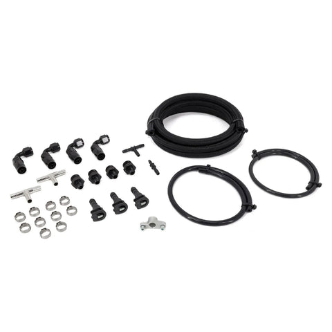 IAG Performance Braided Fuel Line & Fitting Kit for Top Feed Fuel Rails & OEM FPR (LGT 08-09)