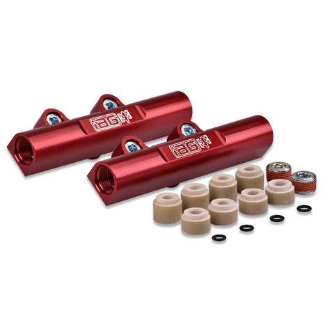 IAG Performance PTFE Fuel System Kit w/ ID Injectors, Aeromotive FPR, Fuel Rails 1300cc - Red (WRX 08-14/STI 08-21)