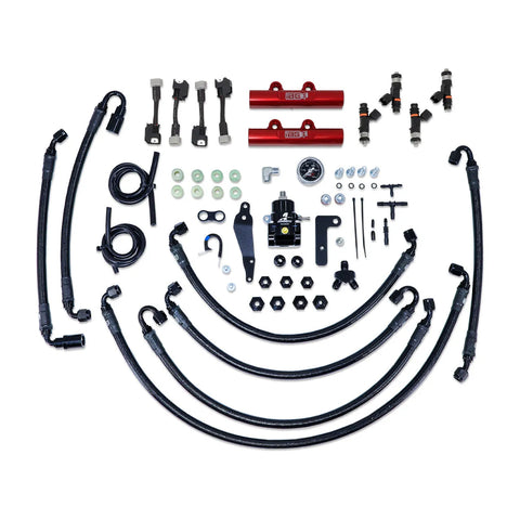 IAG Performance PTFE Flex Fuel System Kit w/ FIC Injectors, Aeromotive FPR, Fuel Rails 1000cc - Red (WRX 08-14/STI...
