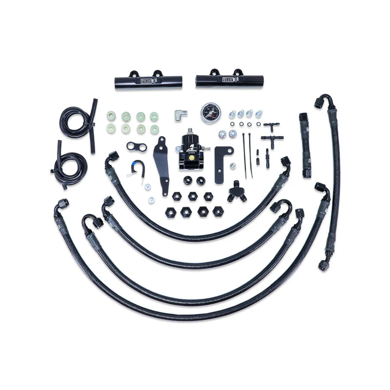 IAG Performance PTFE Fuel System Kit w/ Aeromotive FPR, Fuel Rails (WRX 08-14/STI 08-21) — fits Subaru Impreza