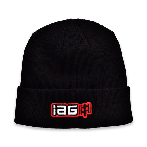 IAG Performance Black Watch Cap Beanie with Boxer Embroidered Logo
