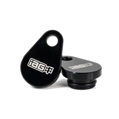 IAG Performance Black AVCS Camshaft Sensor Plugs - Pair w/ AVCS Heads (WRX 02-05) — fits Subaru WRX