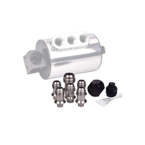 IAG Performance Stainless Steel AN Breather Fitting Set (WRX 05-14/STI 04-21) — fits Subaru Forester