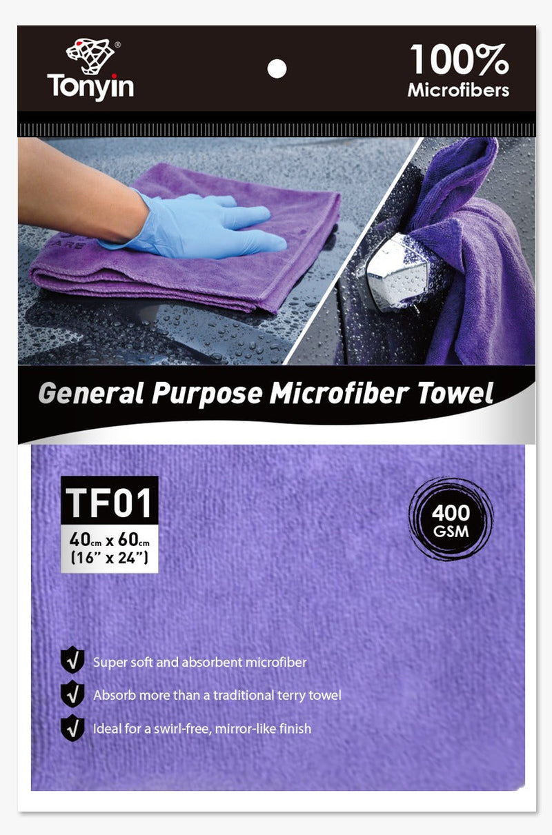 Tonyin General Purpose Microfibre Towel 400GSM (Seamed)