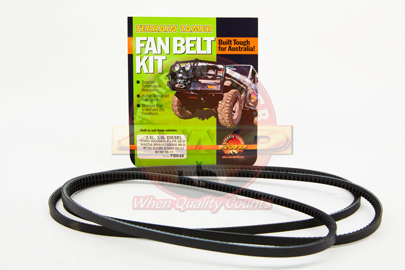 Fan Belt Kit With A/C - Terrain Tamer - Ford Ranger/Mazda BT-50 2006-2011 2.5L 3.0L - Terrain Tamer