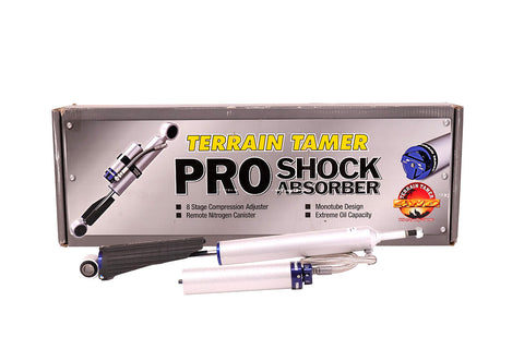 Terrain Tamer Pro Shock Absorber Rear Pair Remote Res 8 Stage Adjust 50mm Lift - Toyota Landcruiser 100 Series - Terrain Tamer