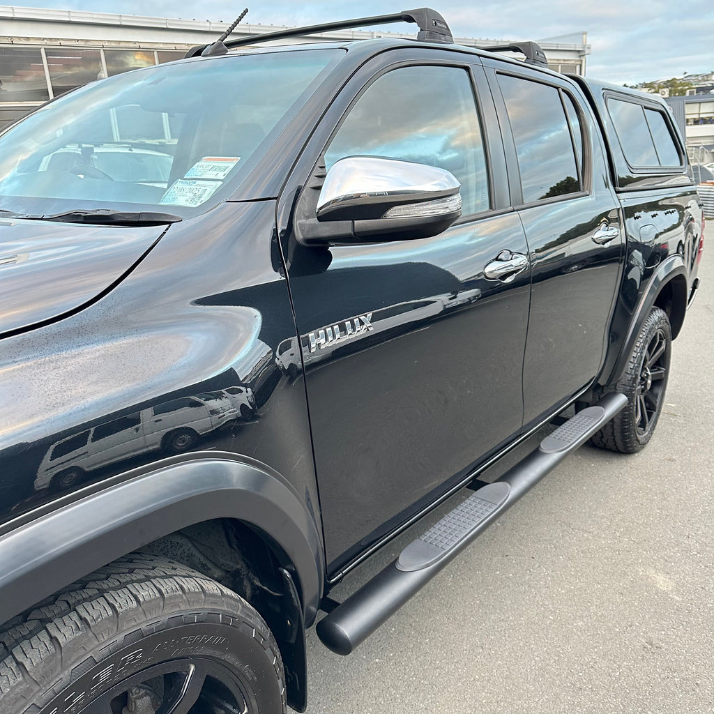 Running Board 4 inch Oval Tube Black Stainless Steel Hilux Revo 2015+ Double Cab