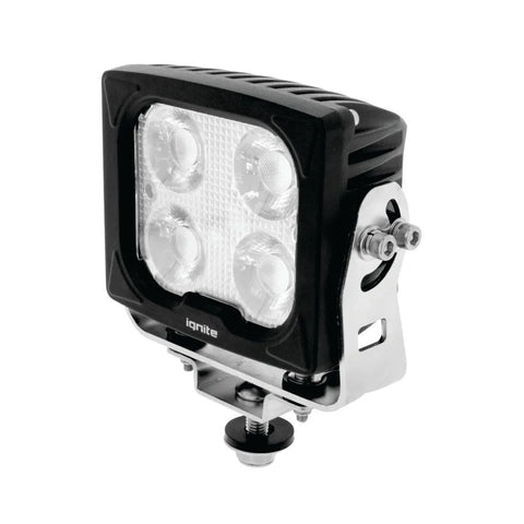 Ignite LED Square Work Lamp Flood Beam 9-36V 43W 4 Leds Slim Blk Housing 5,400 Lumens Ip69K