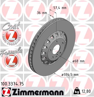 Zimmermann Formula Z Brake Rotor Single 375mm Front