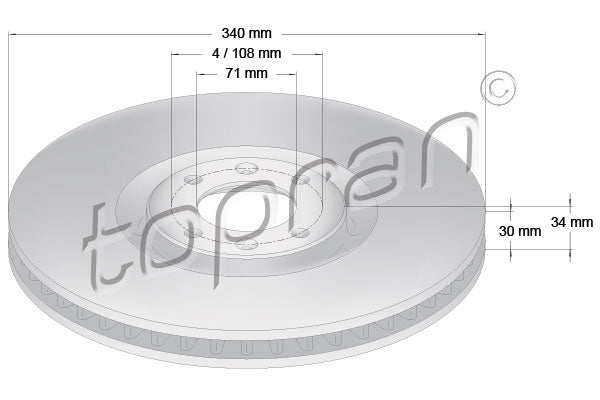 Topran Front Brake Disc 147 Gta 722 837