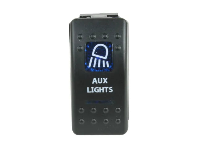 Superior Engineering Rocker Switch Aux Lights Blue Printed Lens (Each)