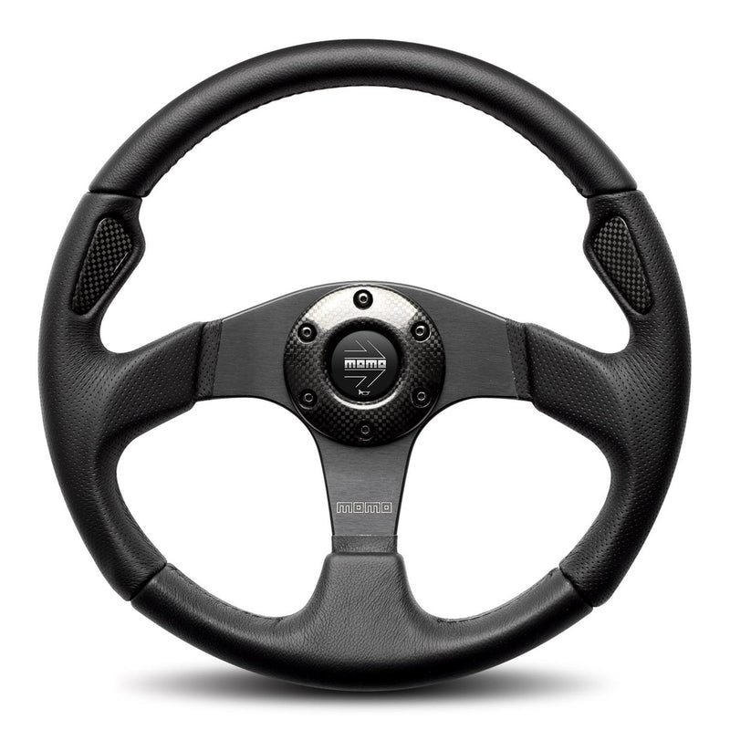 Momo JET Black Leather 320mm Steering Wheel