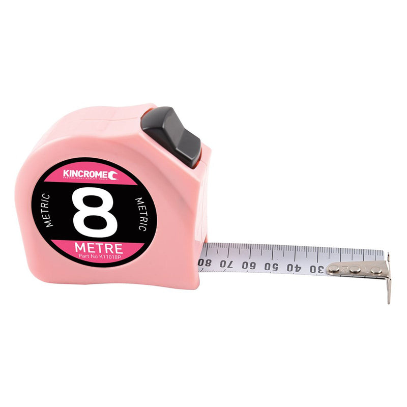 Kincrome Metric Tape Measure 8M Pink K11018P
