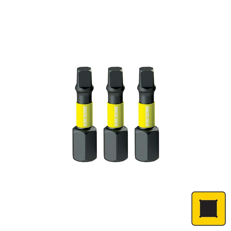Kincrome Impact Bit Sq#2 25Mm 3Pk K21270