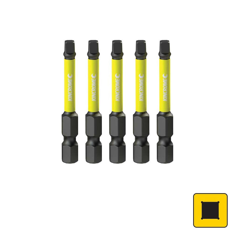 Kincrome Impact Bit Sq#2 50Mm 5Pk K21276