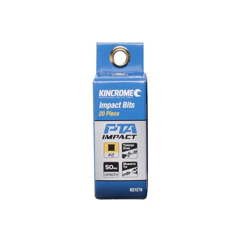 Kincrome Impact Bit Sq#2 50Mm 20Pk K21278