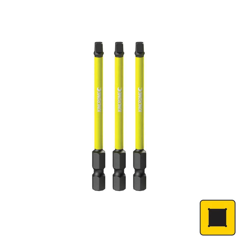 Kincrome Impact Bit Sq#2 75Mm 3Pk K21283