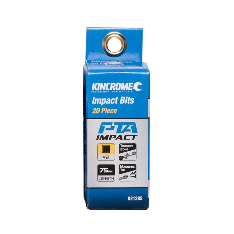 Kincrome Impact Bit Sq#2 75Mm 20Pk K21285