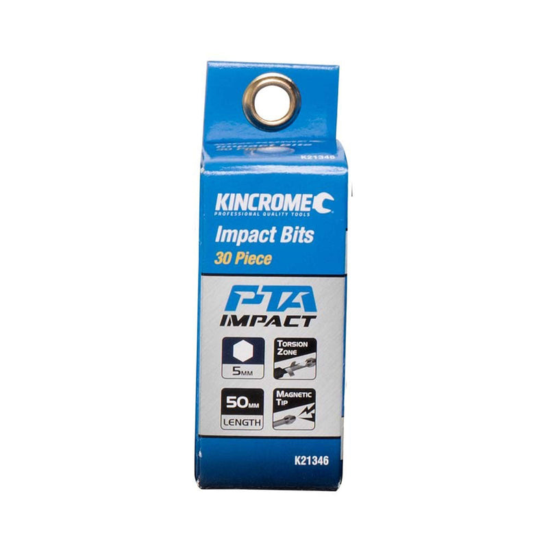 Kincrome Impact Bit Hex 5Mm 50Mm 30Pk K21346