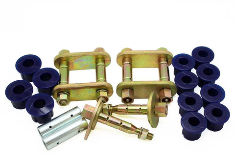 SuperPro Greasable Shackle + Bush Kit w/Fixed Pin - Rear (Navara D22)