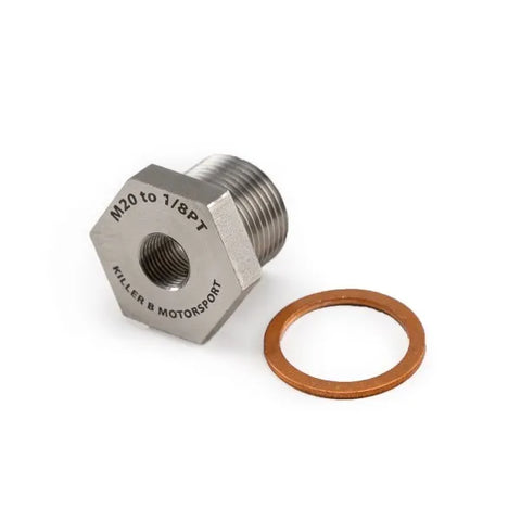 Killer B M20 x 1.5 OEM Sump Plug to 1/8" Adaptor - PT (WRX 94-14/STI 94-21) — fits Subaru Liberty Wagon GT Spec B
