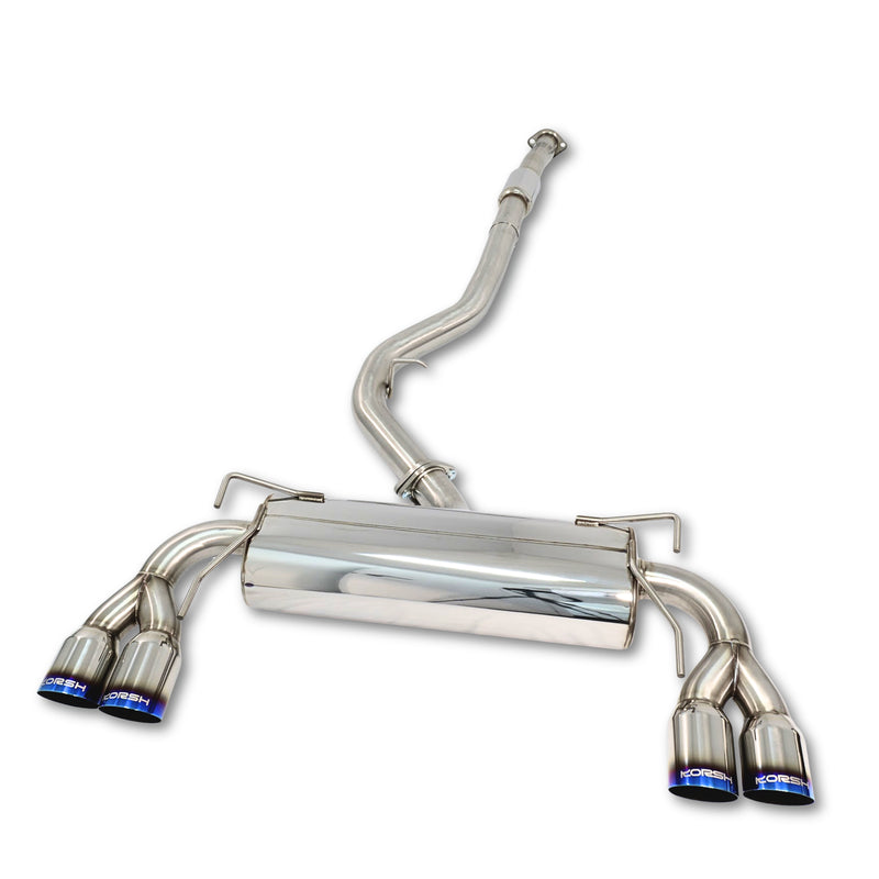 Korsh Catback Exhaust - Stainless Steel with Titanium Tips (WRX STI Hatch 08-14) — fits Subaru STI