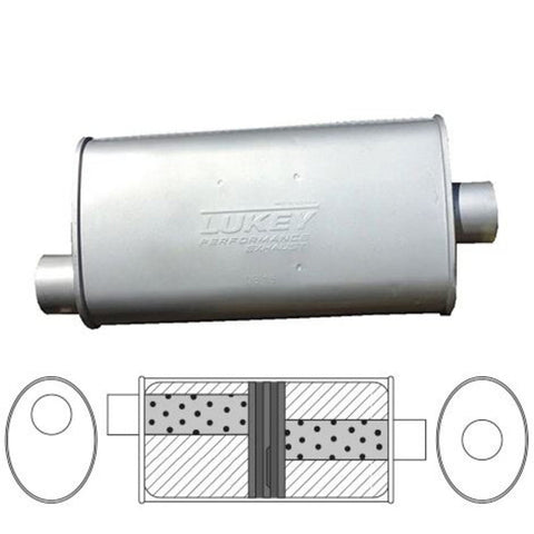 Lukey Muffler Exhaust 2 1/4 X 14 Lukey L2740