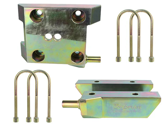 Superior Engineering U-Bolt Plate High Clearance Billet Steel Rear Only Pair (Landcruiser 76/78/79 Series)