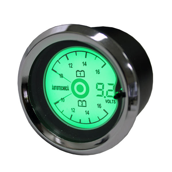 Autotecnica LCD 3-in-1 Dual Digital Voltmeter 52mm Lcvv